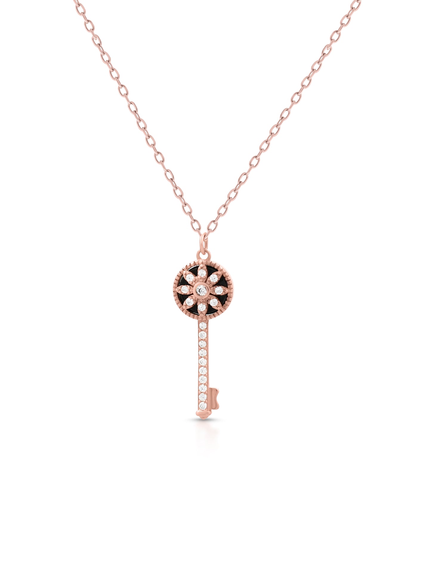 92.5 Sterling Silver Forever Key Pendant Necklace