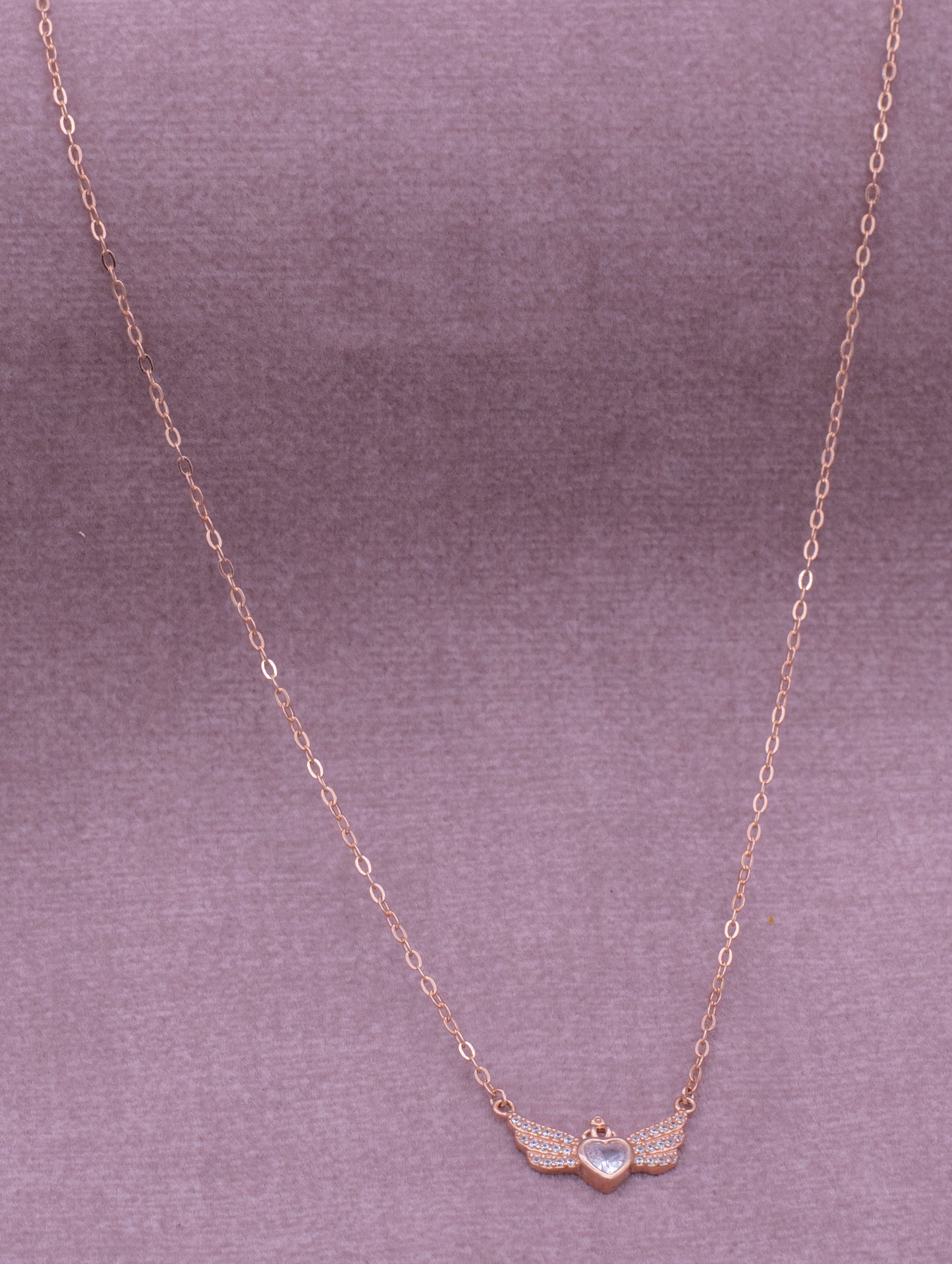 92.5 Sterling Silver Heart Fly High Pendant Necklace