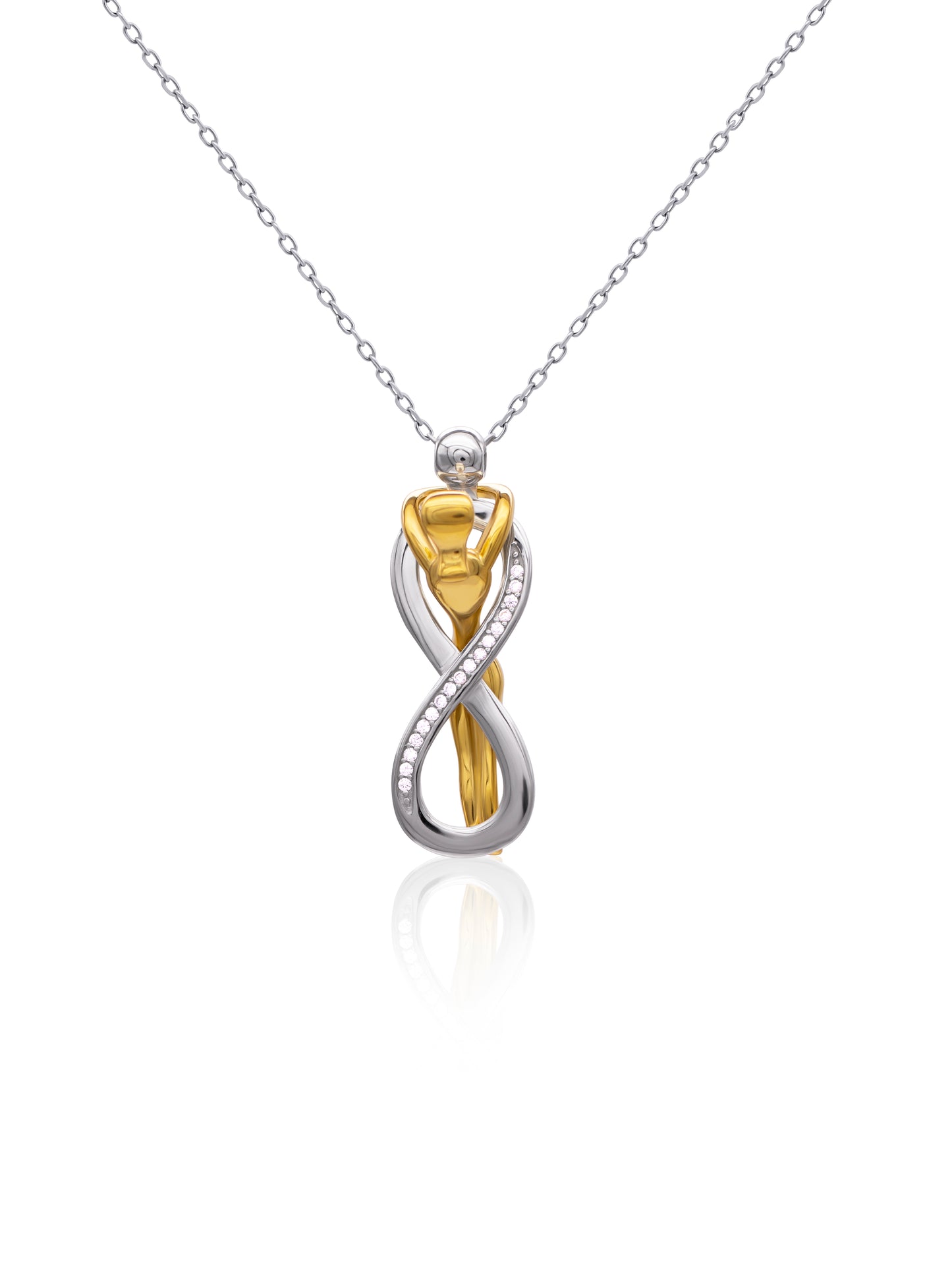 92.5 Sterling Silver Infinity Hug Necklace