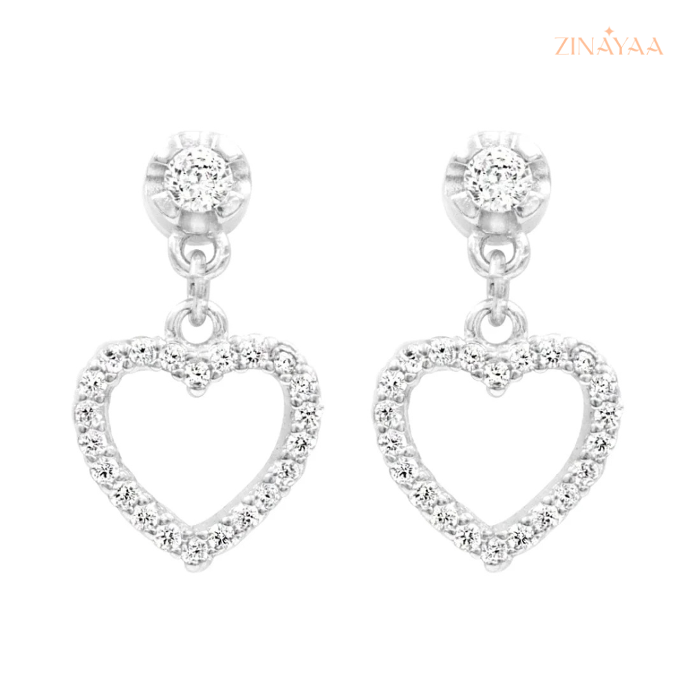 925 Sterling Silver Eternal Heart Drop Earrings