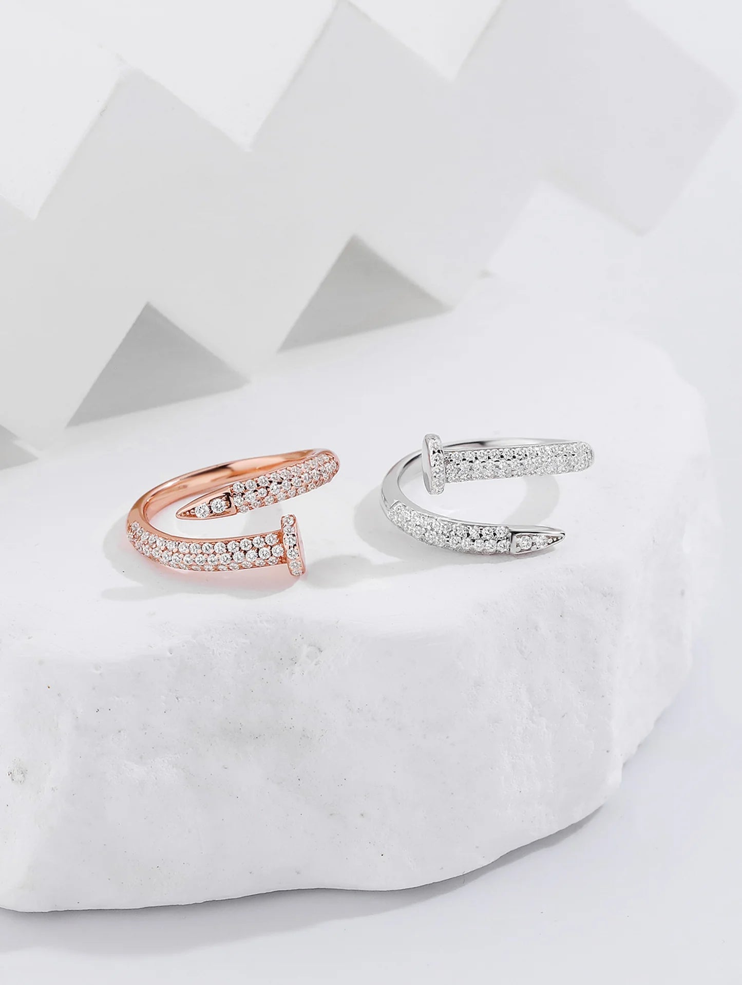 92.5 Sterling Silver Nail Wrap Ring in Silver