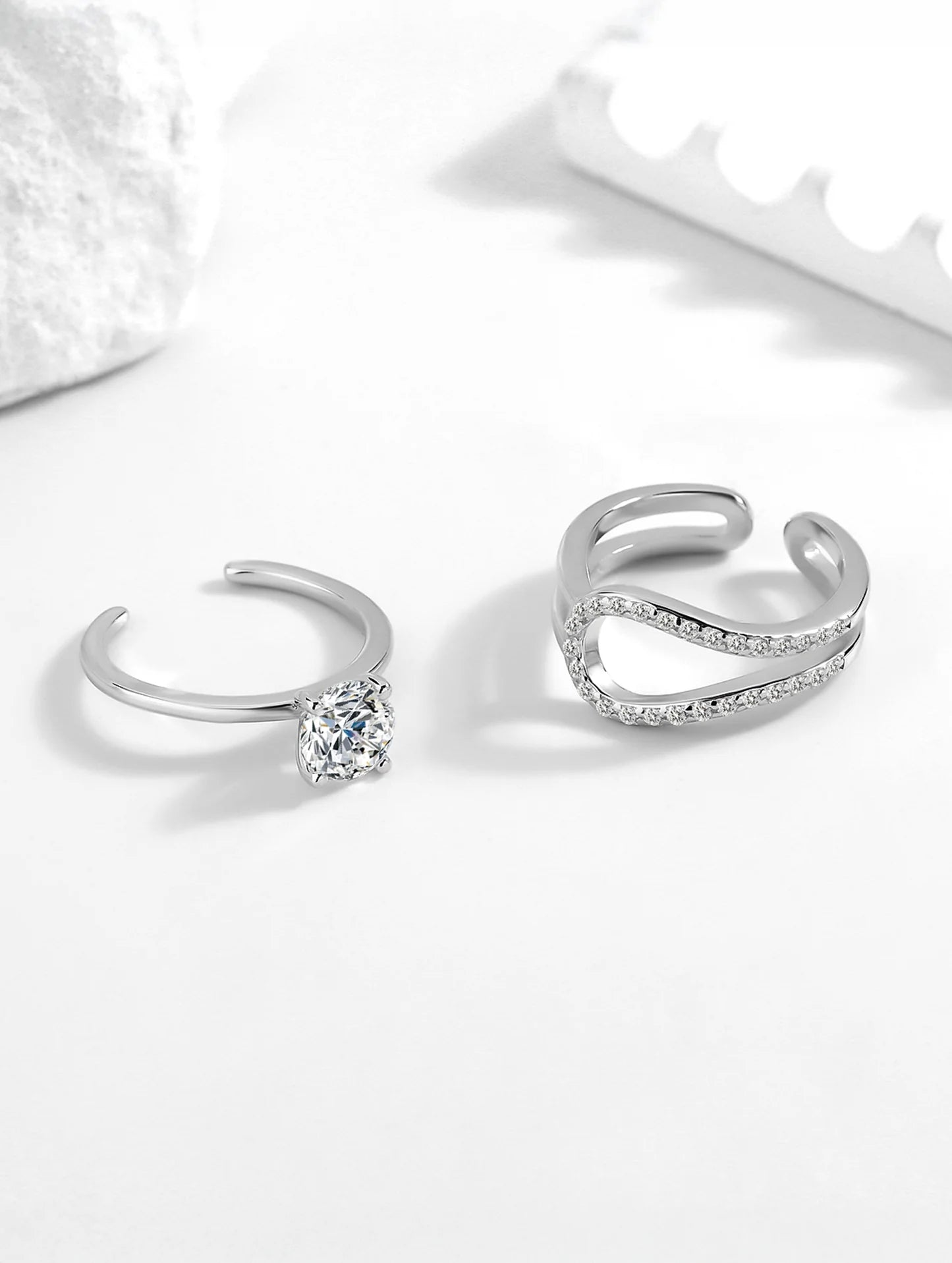 92.5 Sterling Silver 2 in 1 adjustable Ring