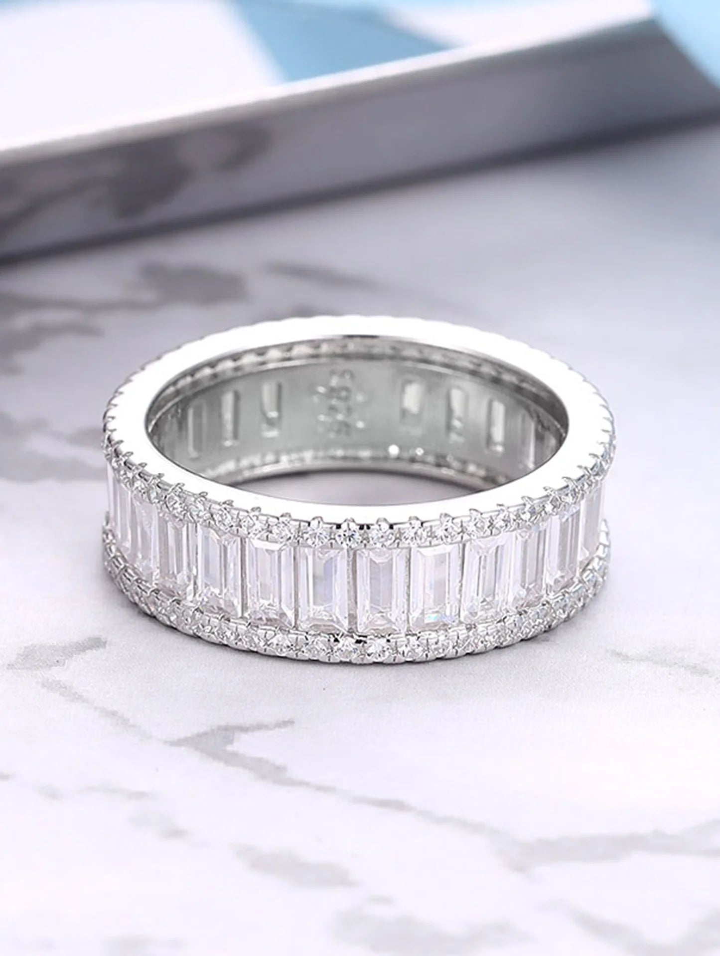 92.5 Sterling Silver Tennis Ring Band