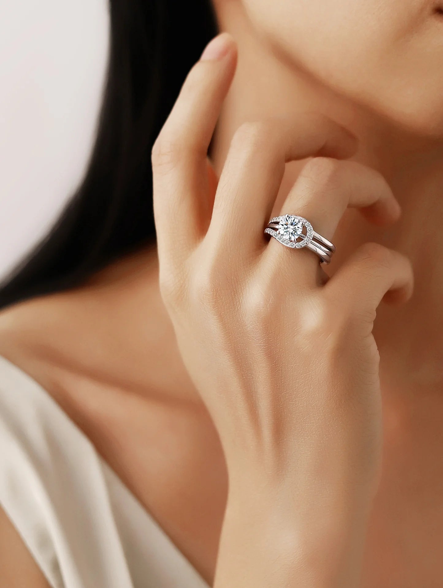 92.5 Sterling Silver 2 in 1 adjustable Ring