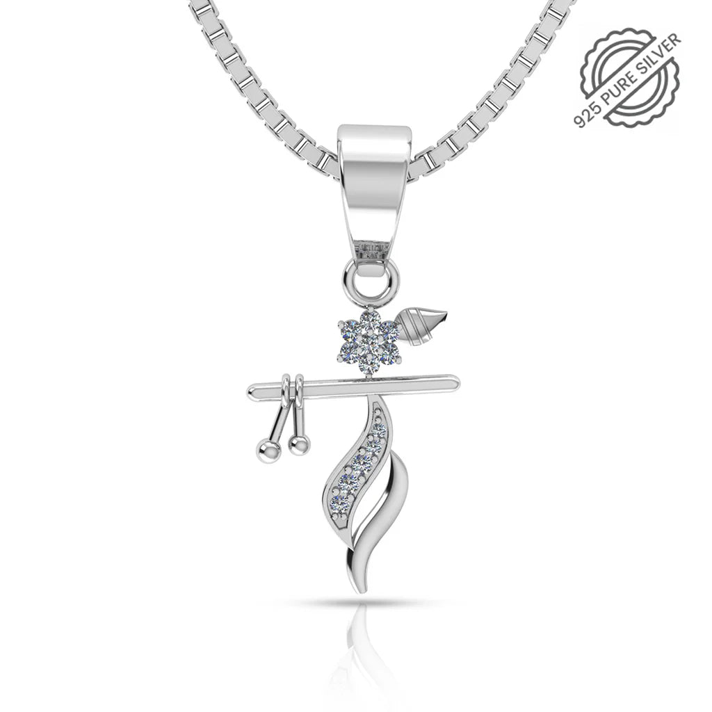 925 sterling silver Shree Krishna Basuri Pendant with Chain
