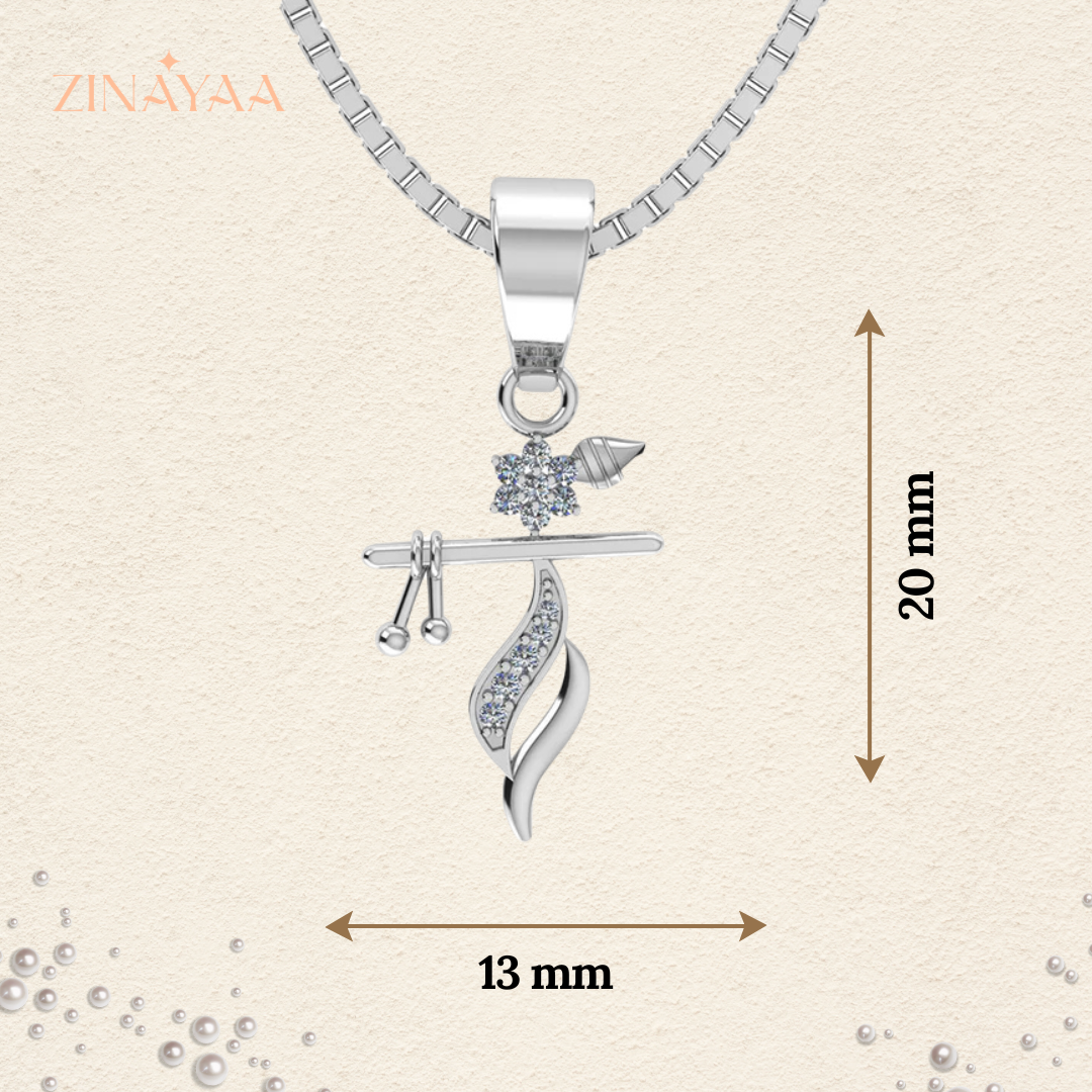 925 sterling silver Shree Krishna Basuri Pendant with Chain