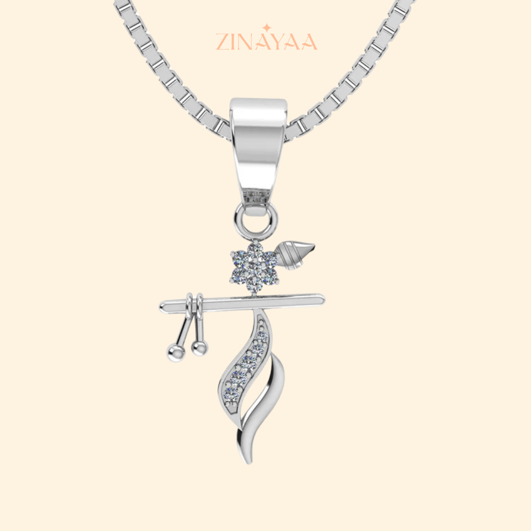 925 sterling silver Shree Krishna Basuri Pendant with Chain