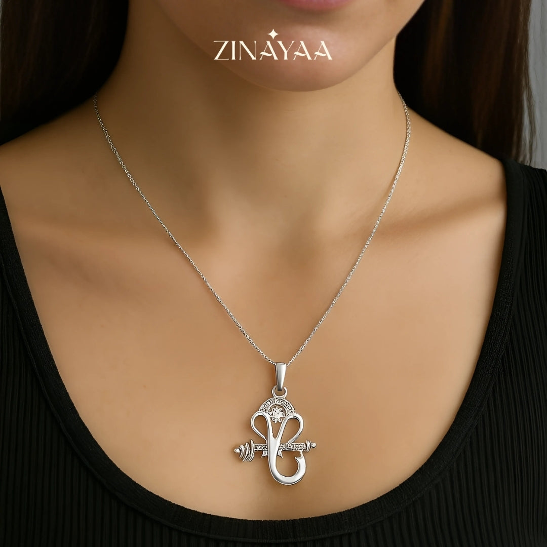 92.5 Sterling Silver Ganesh Pendant with Chain
