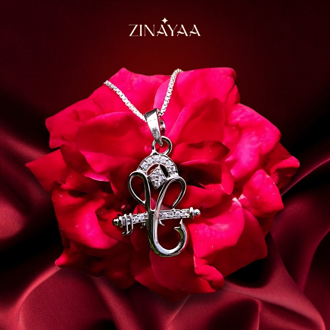 92.5 Sterling Silver Ganesh Pendant with Chain