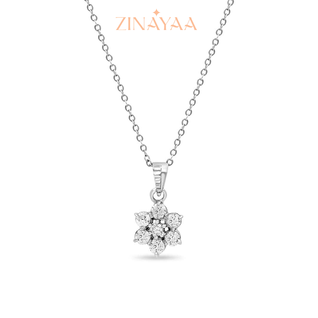 92.5 Sterling Silver Bright Bloom Pendant Set