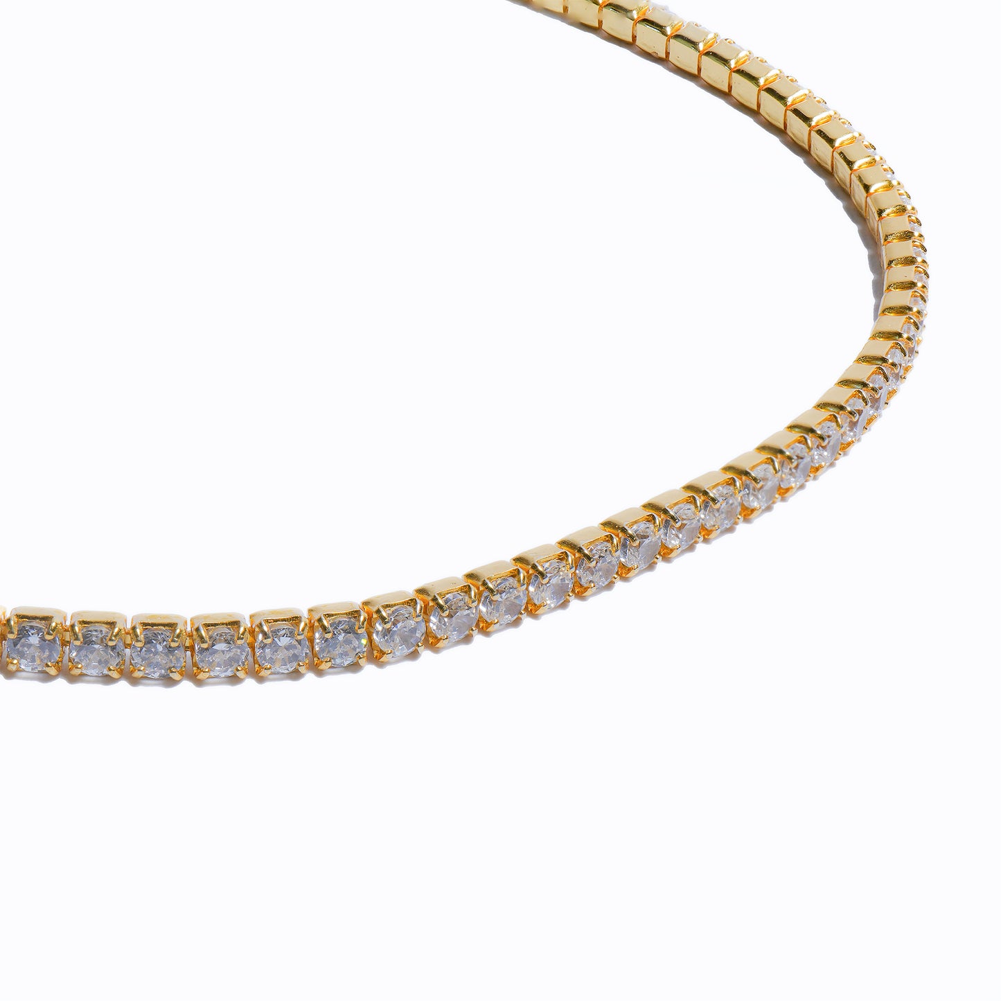 92.5 Sterling Silver Sleek Tennis Bracelet in Gold