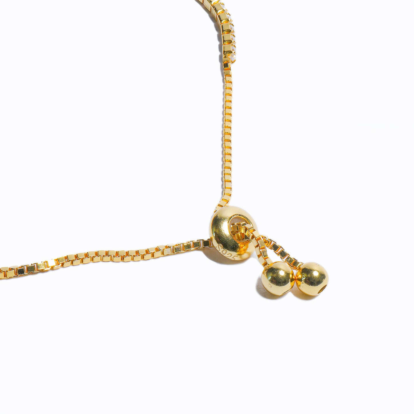92.5 Sterling Silver Sleek Tennis Bracelet in Gold