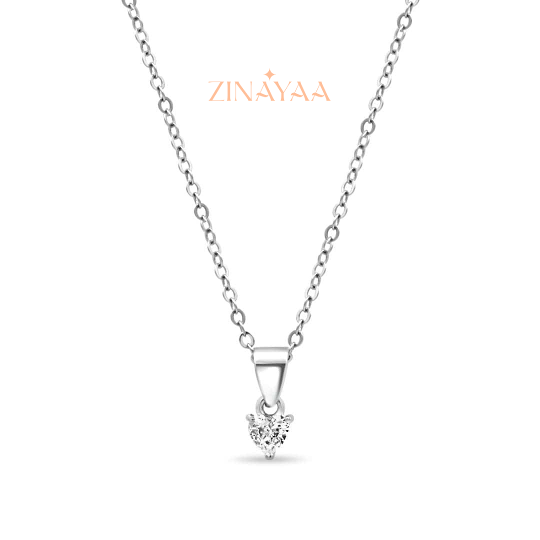 925 Sterling Silver Petite Heart Pendant Set