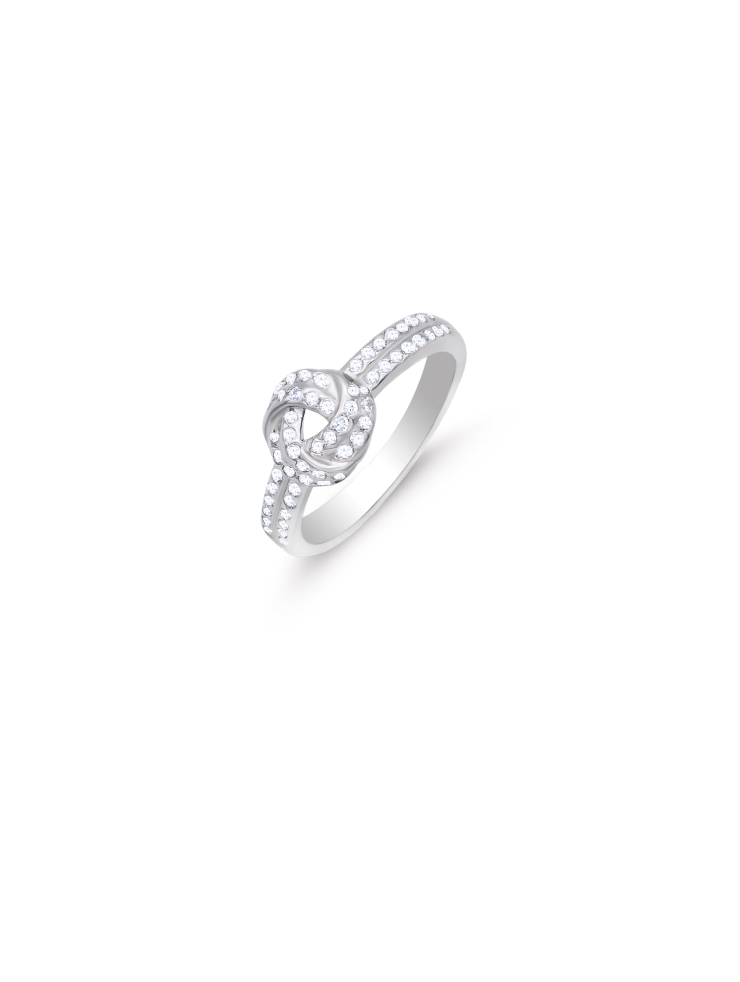 92.5 Sterling Silver Studded Knot Ring