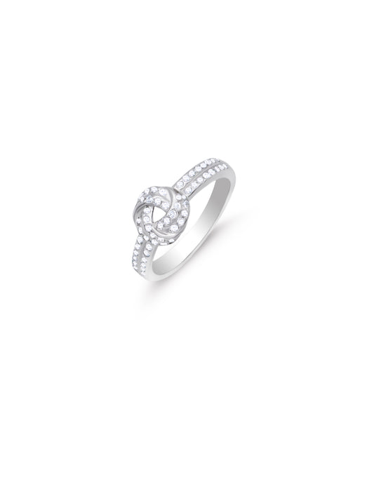 92.5 Sterling Silver Studded Knot Ring