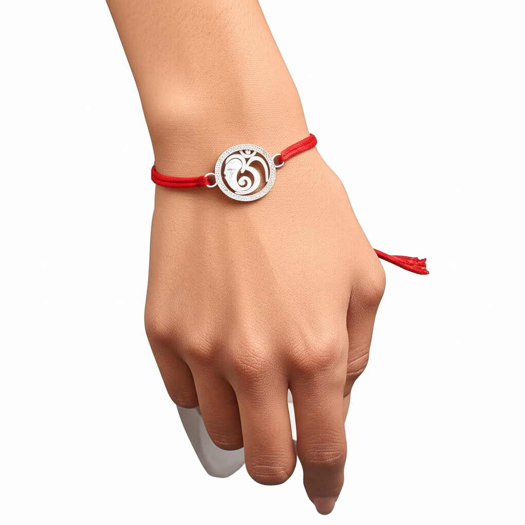 92.5 sterling silver Om Ganesh Rakhi