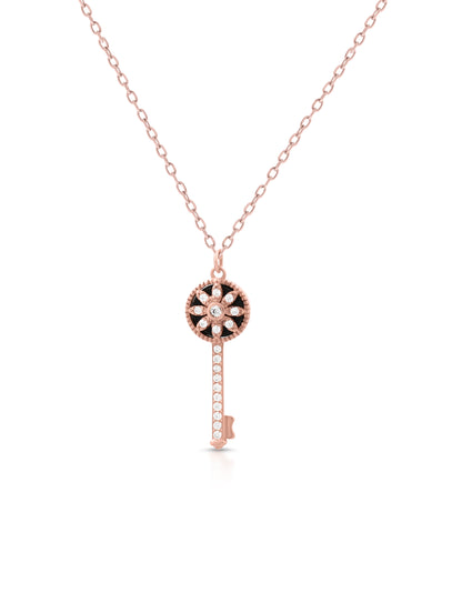 92.5 Sterling Silver Forever Key Pendant Necklace