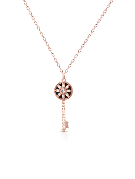 92.5 Sterling Silver Forever Key Pendant Necklace