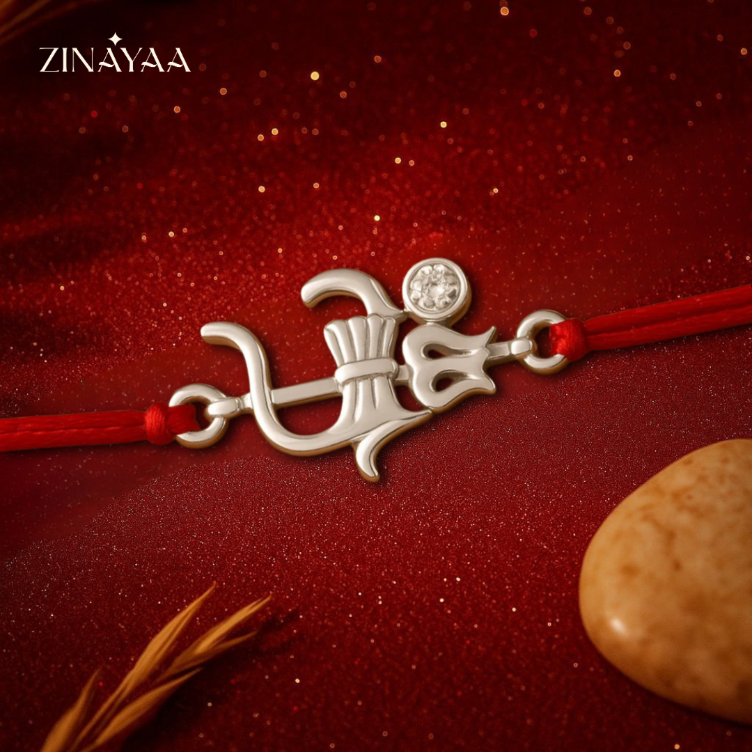 92.5 sterling silver Om Trishul Rakhi