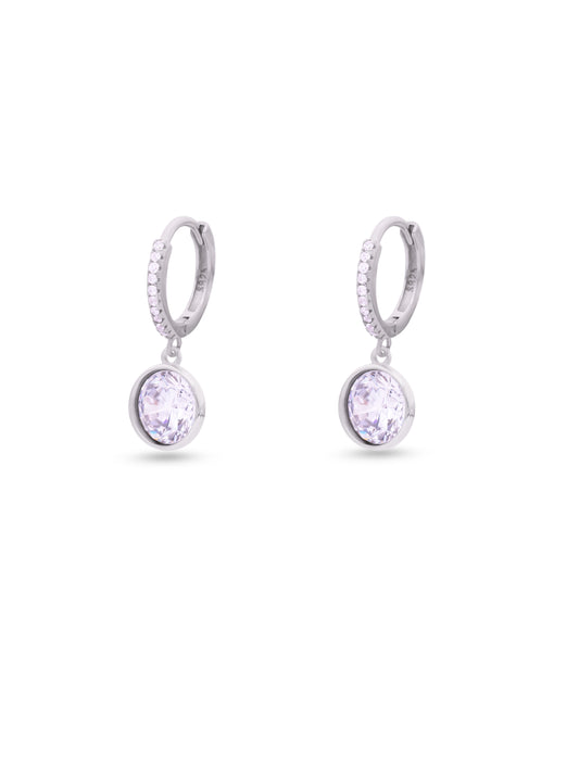 92.5 Sterling Silver Dewdrop Solitaire Bali Earrings