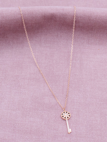 92.5 Sterling Silver Forever Key Pendant Necklace
