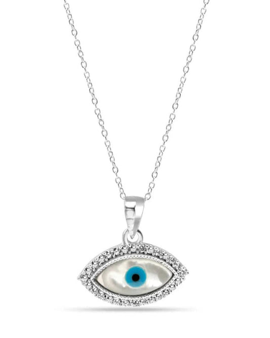 92.5 Sterling Silver Evil Eye chain with Pendant