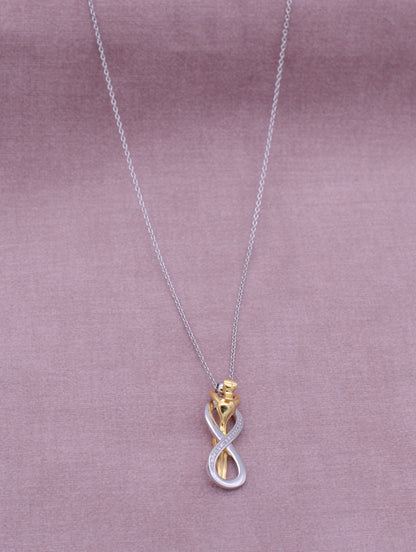 92.5 Sterling Silver Infinity Hug Necklace