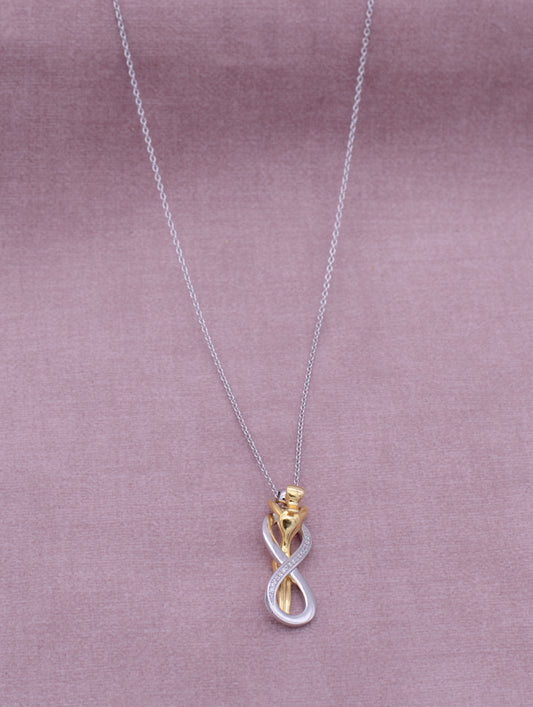 92.5 Sterling Silver Infinity Hug Necklace