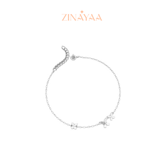 92.5 Sterling Silver Delicate Silver Butterfly Bracelet