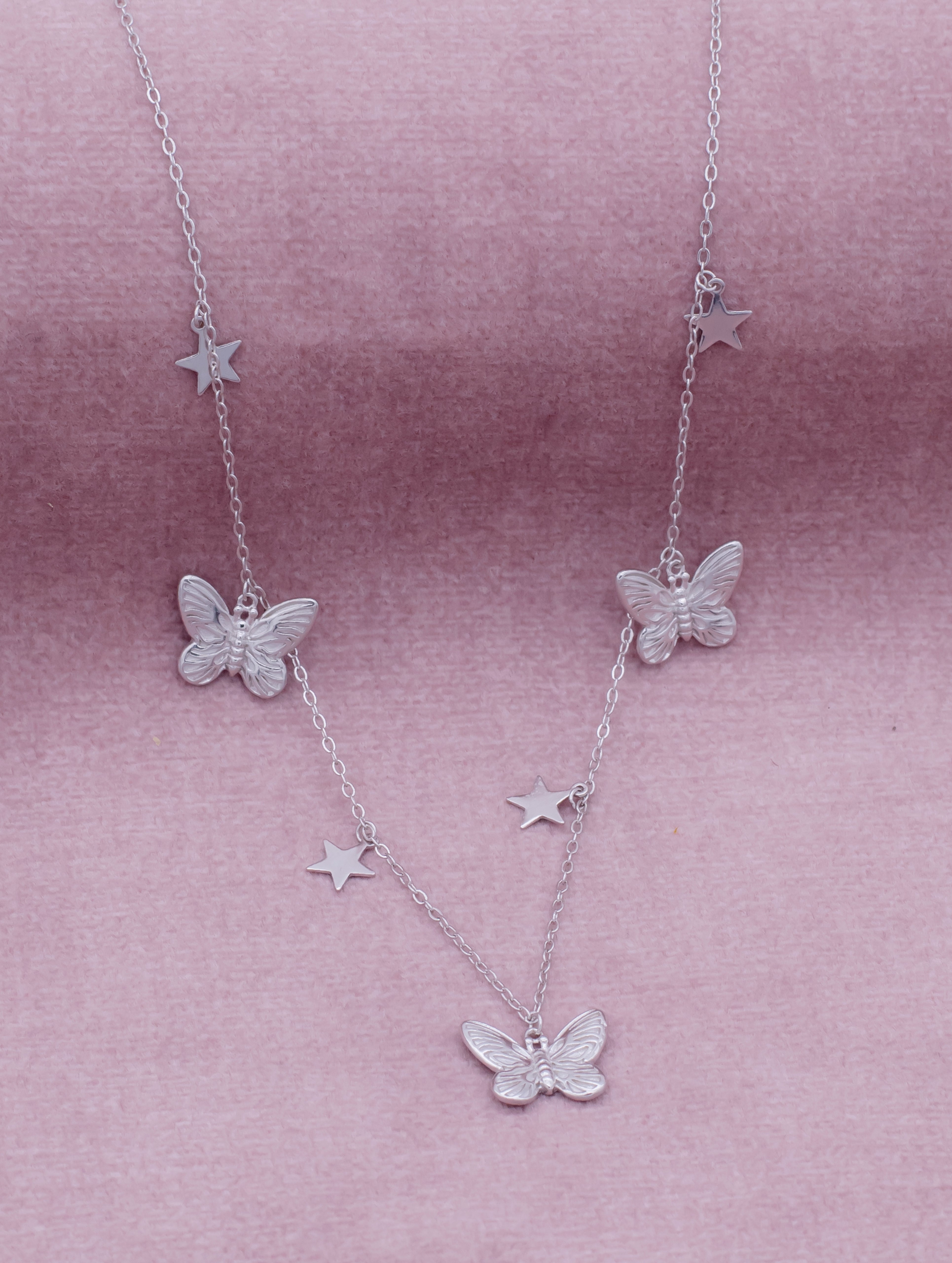 Butterful and Star Charm Necklace