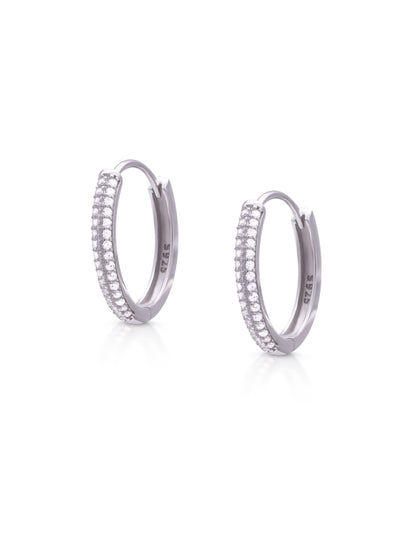 92.5 Sterling Silver Studded Hoops