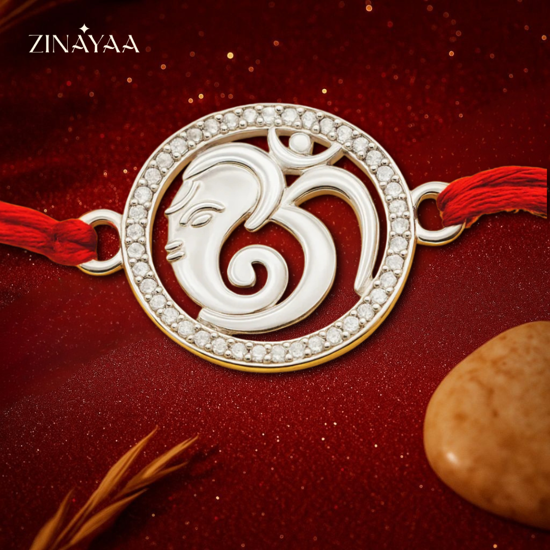 92.5 sterling silver Om Ganesh Rakhi