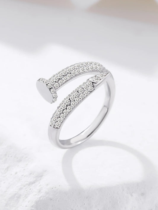 92.5 Sterling Silver Nail Wrap Ring in Silver