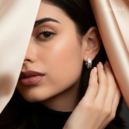 925 Sterling Silver Leaf Grace Drop Earrings