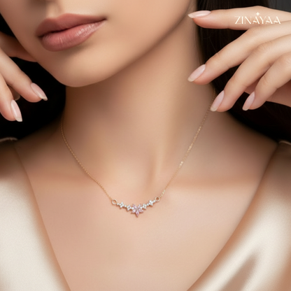 925 Sterling Silver Pink Blossom Necklace