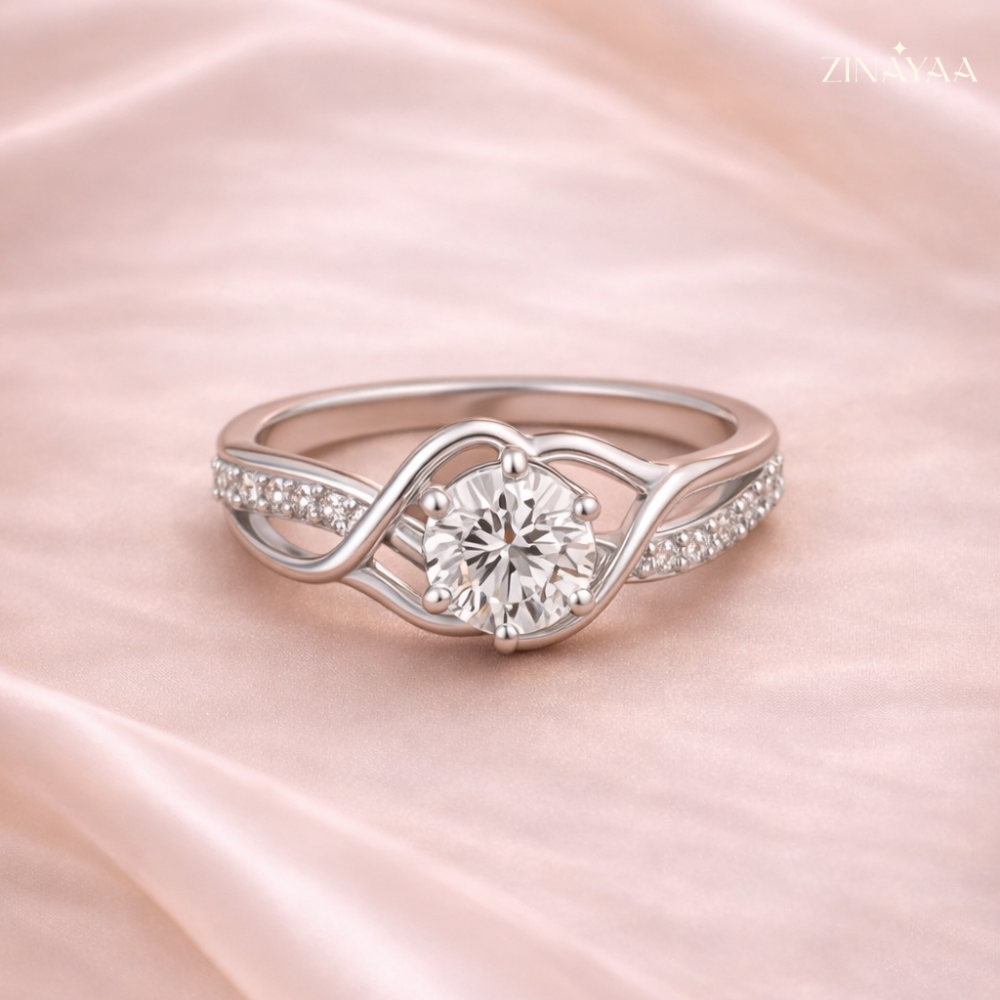 92.5 Twisted Grace Solitaire Women’s Sterling Silver Ring