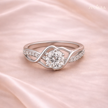 92.5 Twisted Grace Solitaire Women’s Sterling Silver Ring
