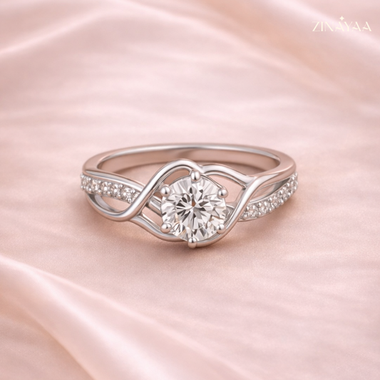 92.5 Twisted Grace Solitaire Women’s Sterling Silver Ring