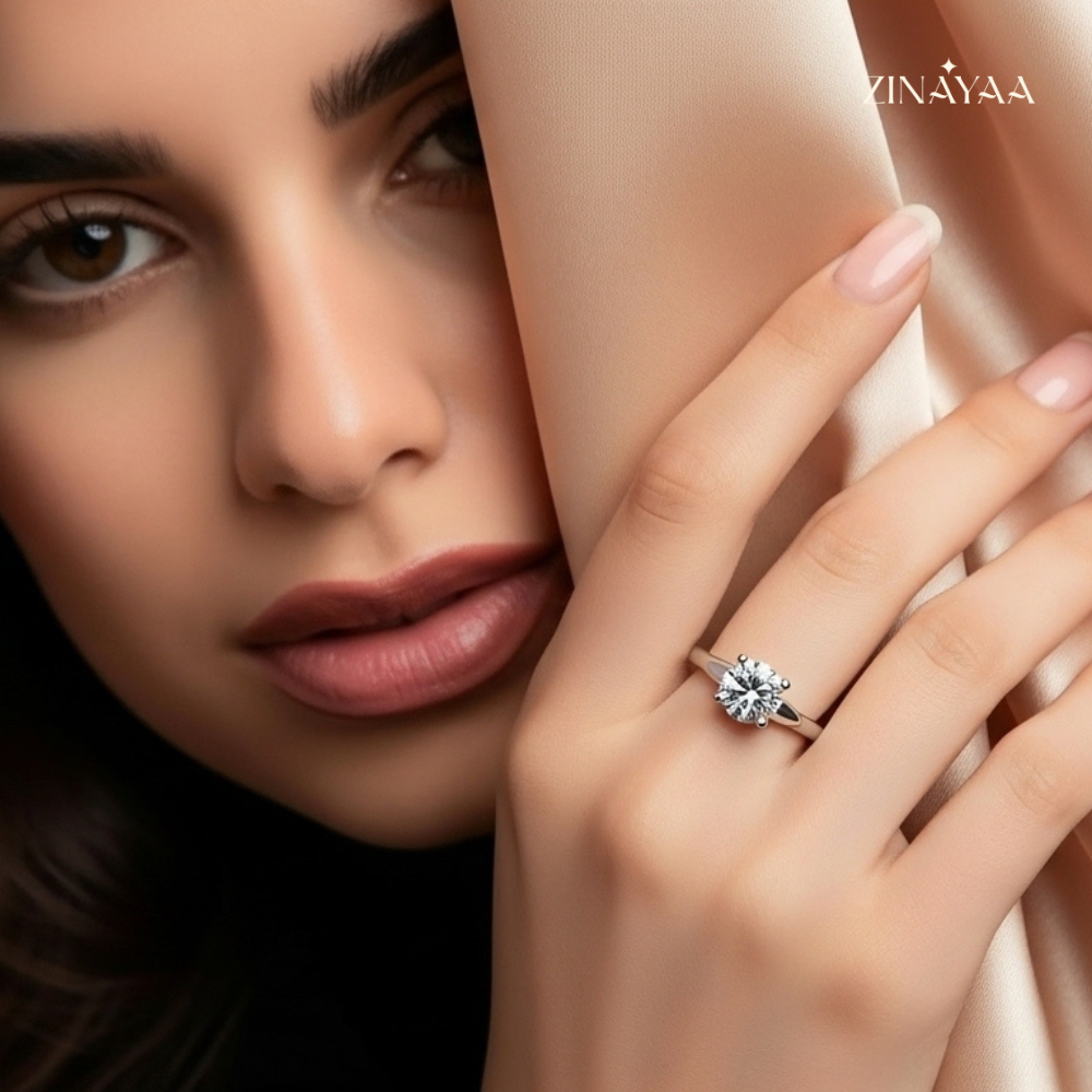 925 Sterling Silver Classic Solitaire Adjustable Ring