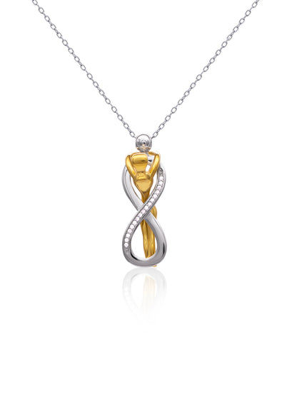 92.5 Sterling Silver Infinity Hug Necklace