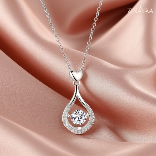 92.5 Heartfall Sparkle Women’s Sterling Silver Necklace