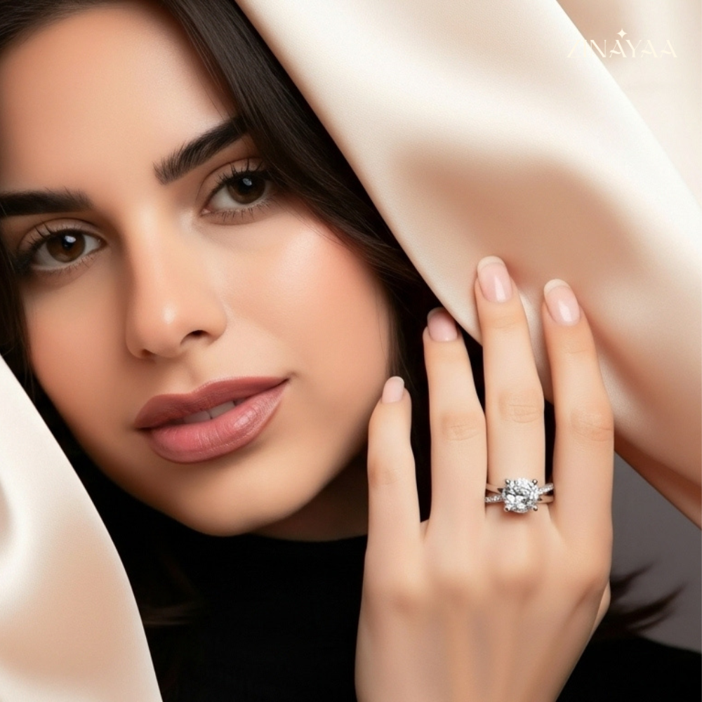 925 Sterling Silver Classic Solitaire Adjustable Ring