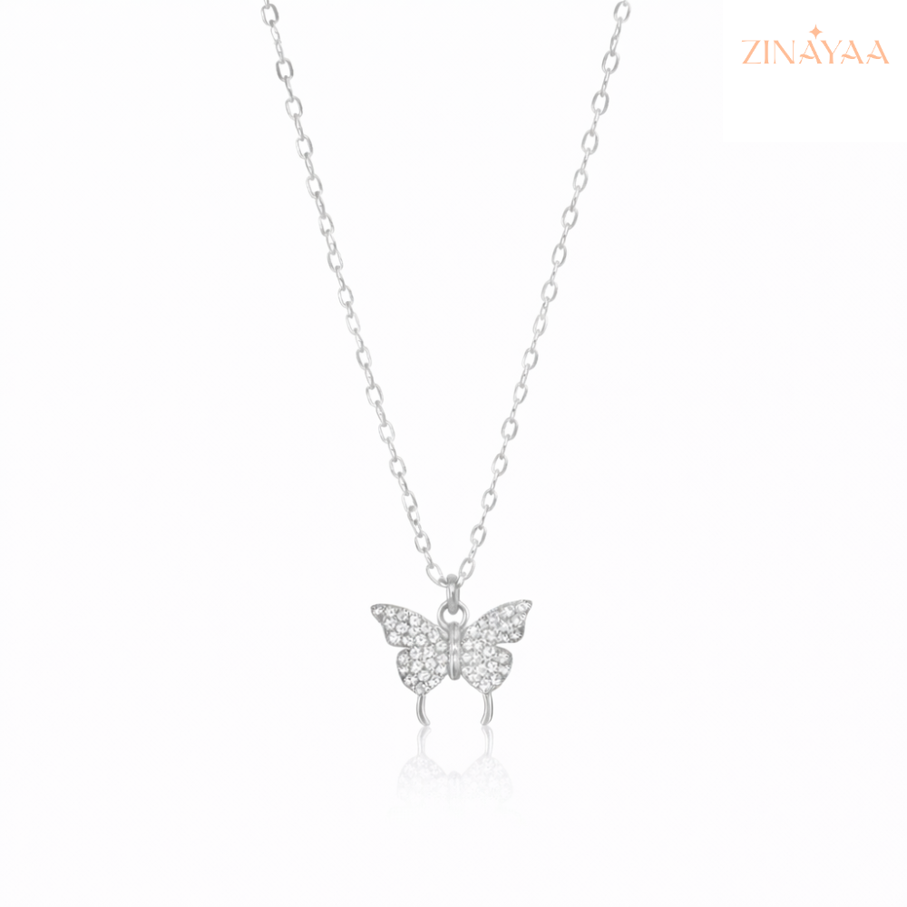 92.5 Sterling silver butterfly pendant chain