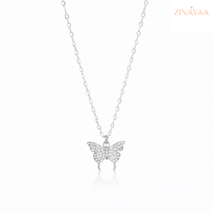 92.5 Sterling silver butterfly pendant chain