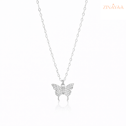 92.5 Sterling silver butterfly pendant chain