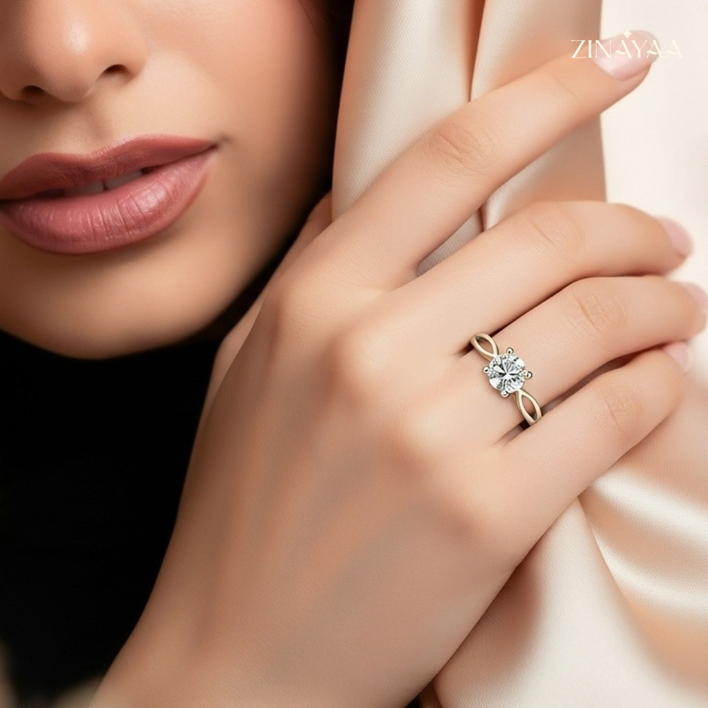 925 Sterling Silver Classic Solitaire Adjustable Ring