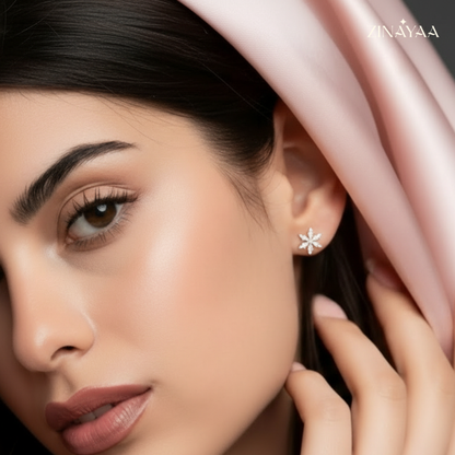 925 Sterling Silver Crystal Bloom Stud Earrings