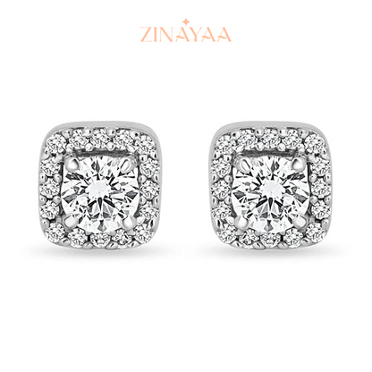 925 Sterling Silver Square Earrings Studs