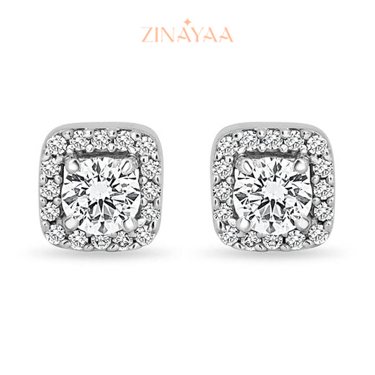 925 Sterling Silver Square Earrings Studs
