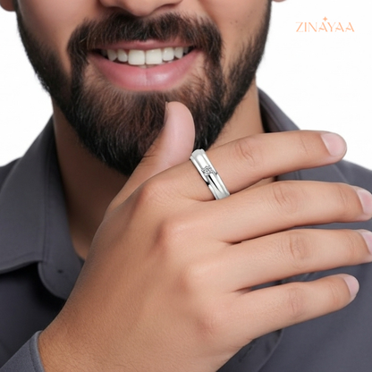 925 Sterling Silver Classic Solitaire Adjustable Ring